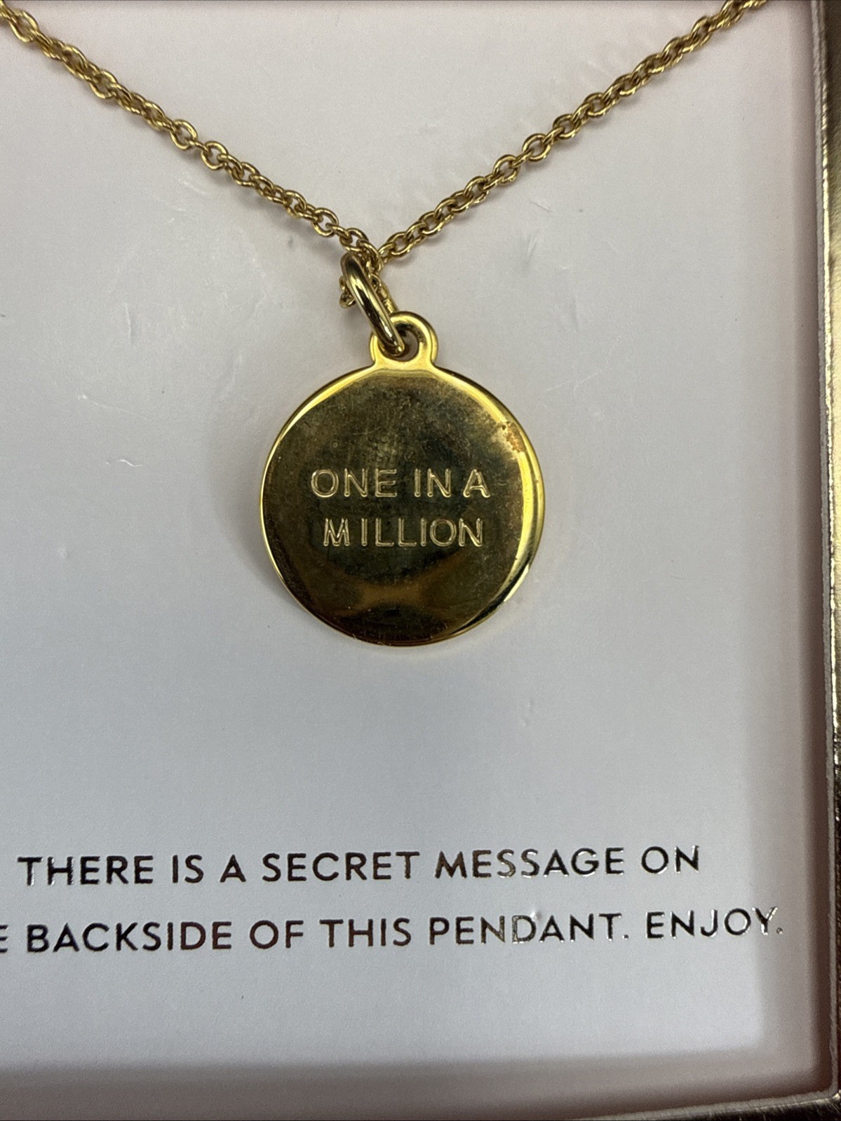 NEW Kate Spade Gold Tone Round N Initial Pendant Necklace 17-20” Adjustable