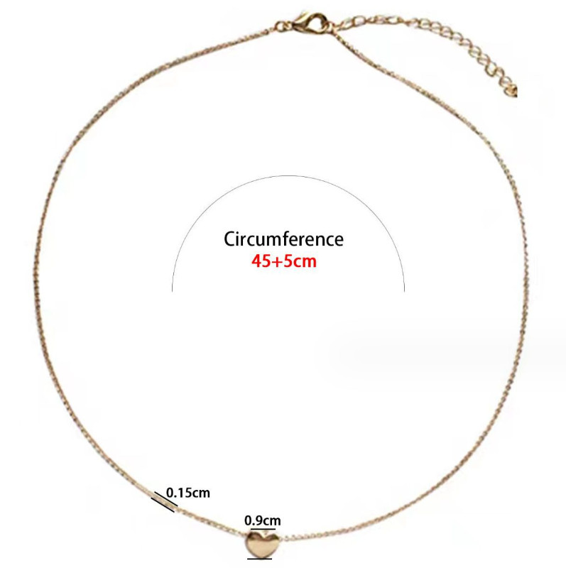 Stainless Steel Silver Gold Heart Charm Pendant Necklace Chain Gift 18-20″ PE44