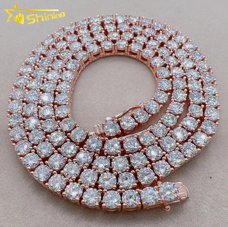 2-6.5mm D Color VVS Moissanite Tennis Chain Necklace Bracelet Gift S925 Silver