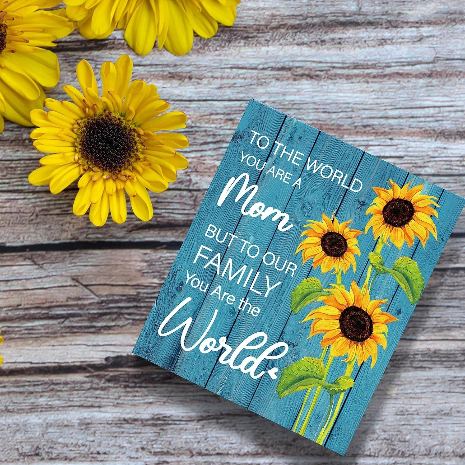 Classic Wooden Mom Sign with Sunflowers – Perfect for Mother’s Day Gift