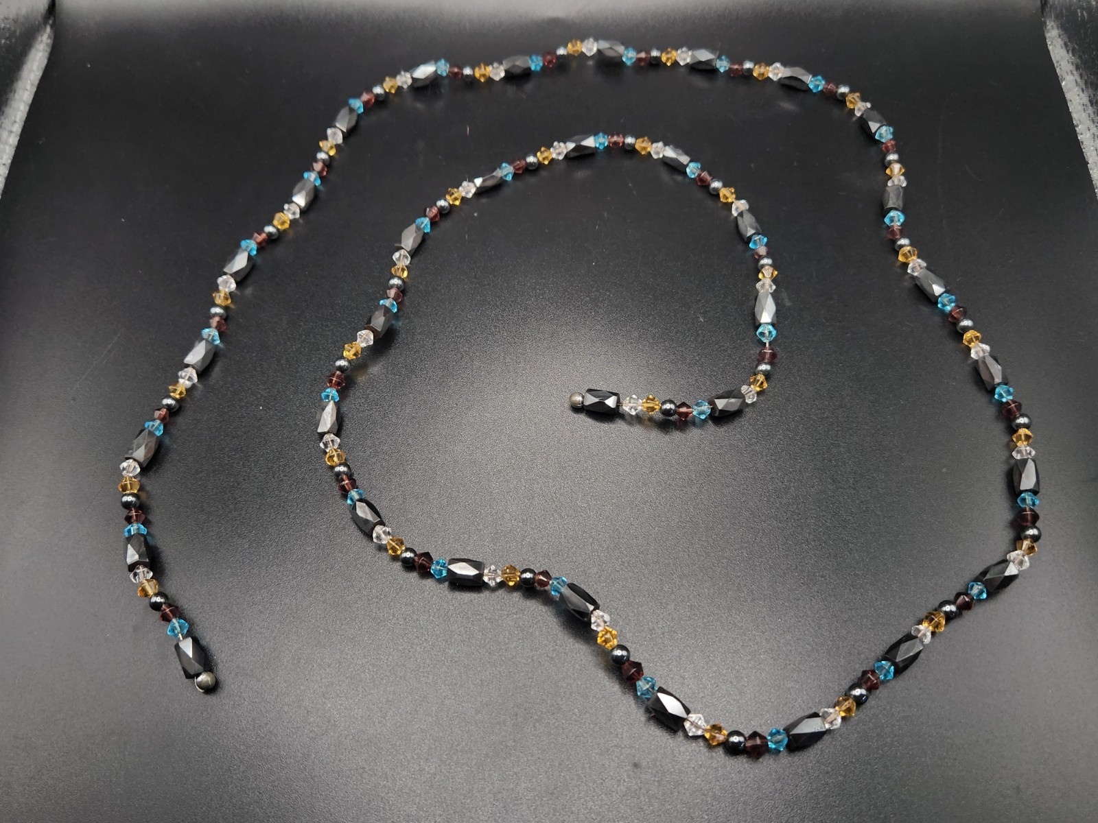 #0252 – Magnetic Hematite Beaded Wrap Necklace Bracelet Convertible 36″ 40g…