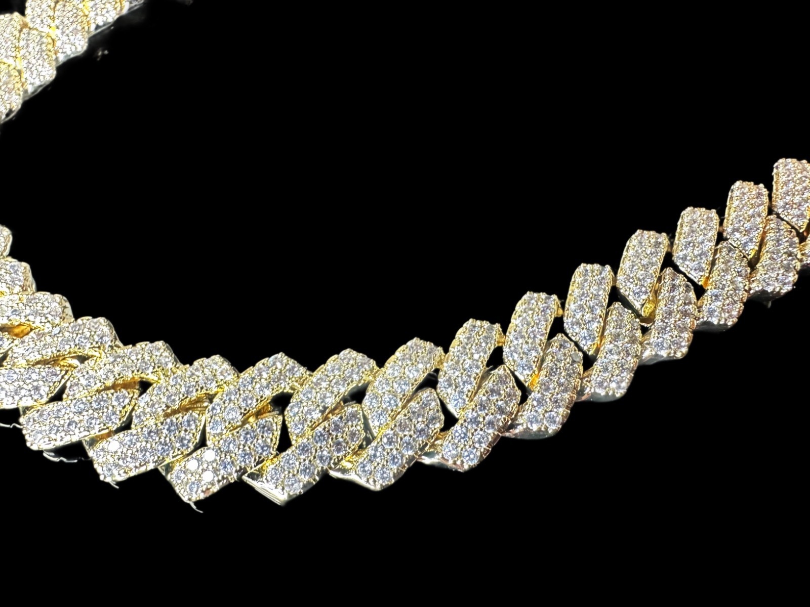 14k STAMPED 14mm Cuban Prong Chain Necklace 64ct Lab Sim VVS1 Diamond 200g+ GOLD