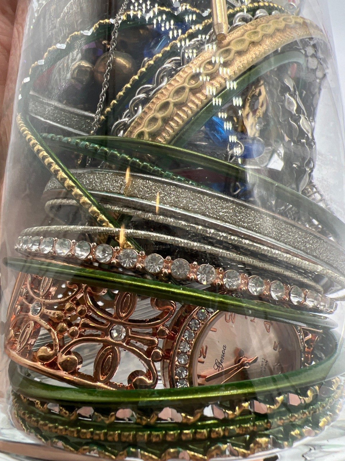 Assorted Jewelry Gift Set In Love-Themed Glass Vase