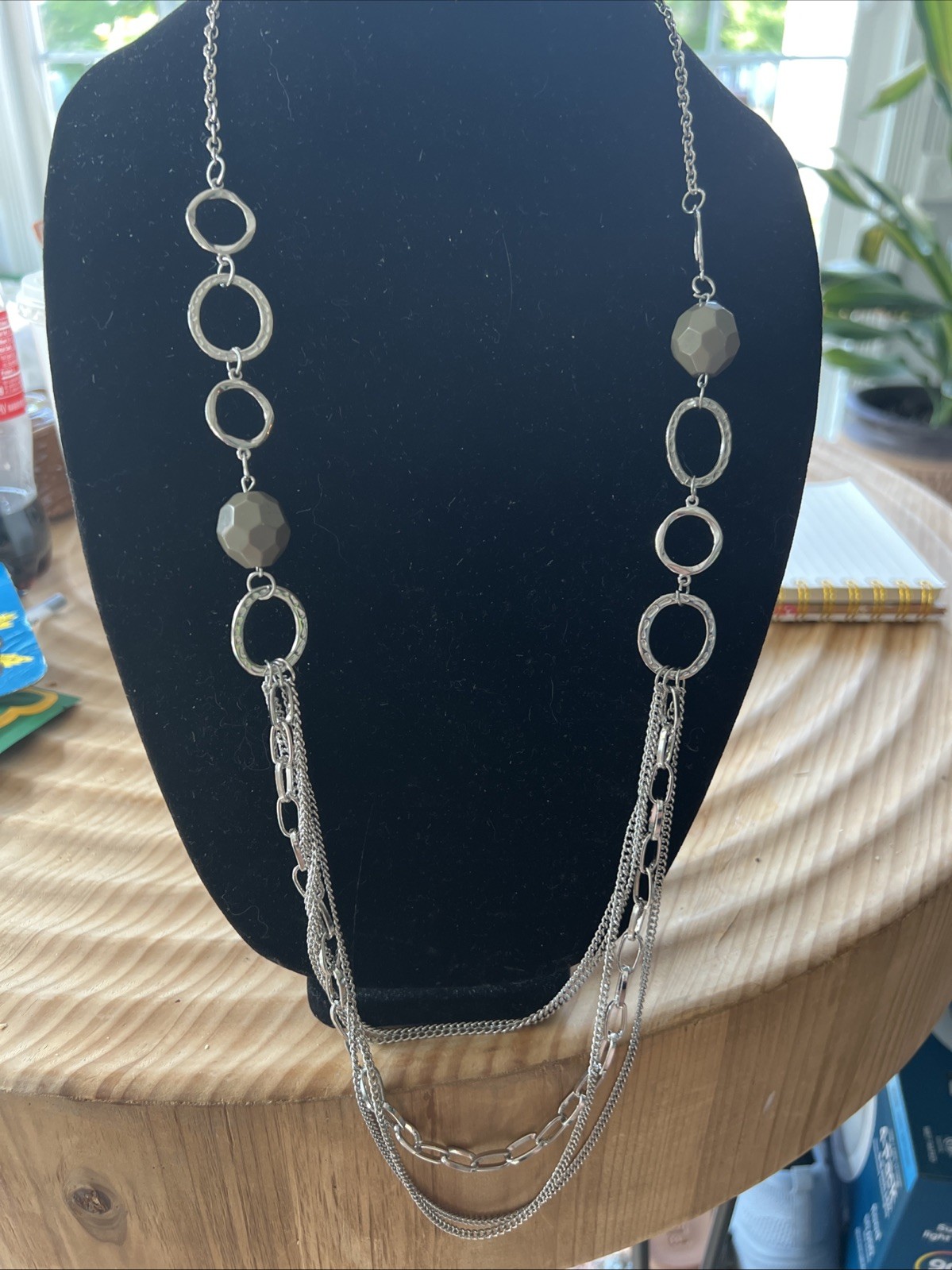 Paparazzi Margarita Masquerades- Olive Green Necklace & Matching Earrings 45”Lg