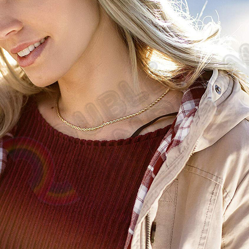 Women Men Stainless Steel Gold Plated 2mm/3mm/4mm/5mm Rope Necklace Chain C11