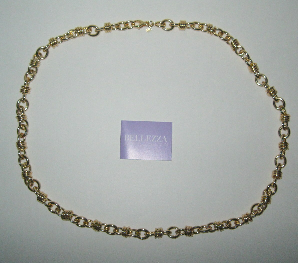 New Bellezza Bronze Shiny Oval Multi Rolo Link Necklace HSN $149