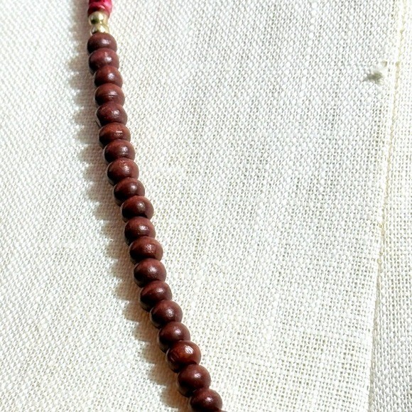 Pink and Burgundy gold Beaded Necklace 28″ can be shortened to 20″