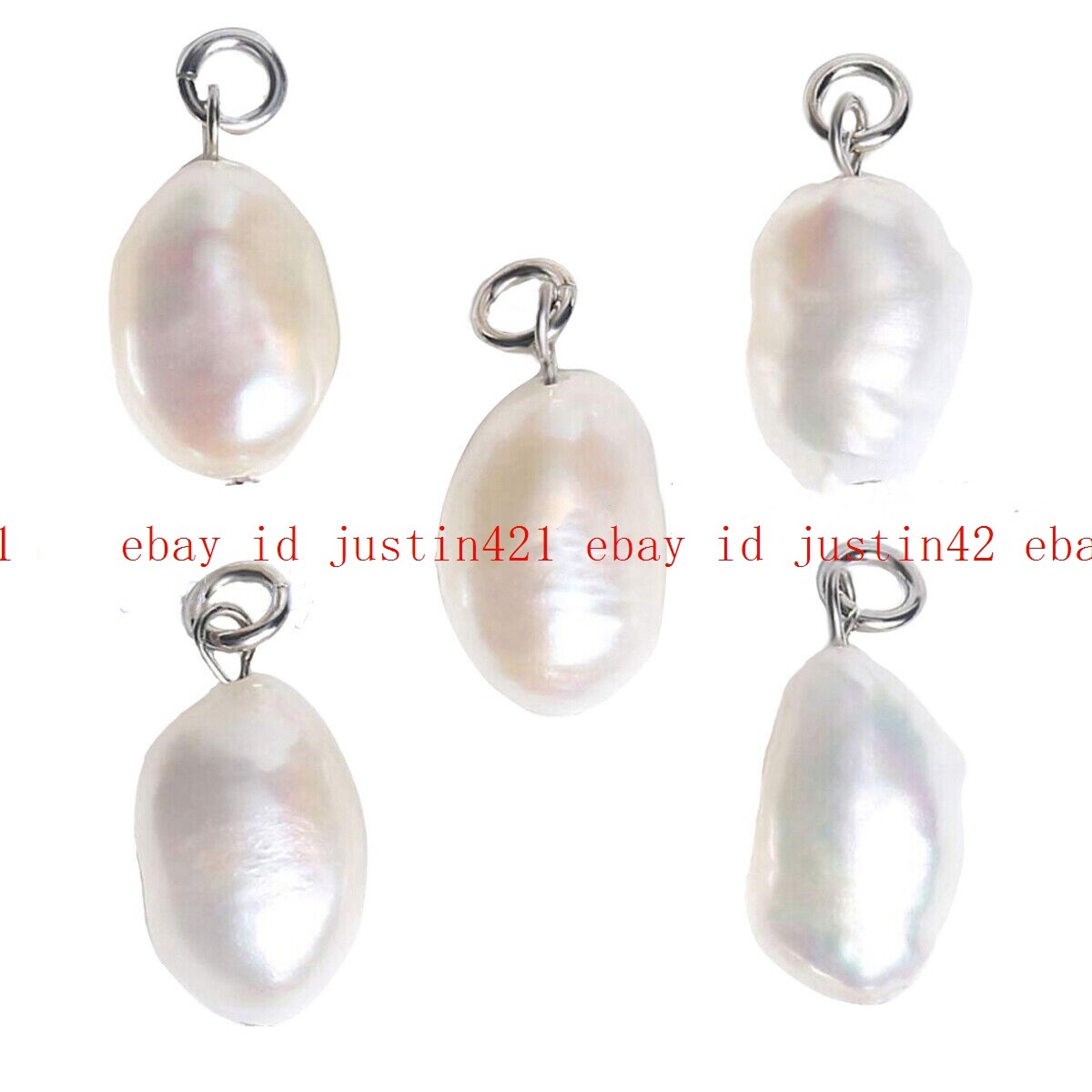 Wholesale 7-10mm Natural White Freshwater Baroque Pearl Pendants Jewelry Making