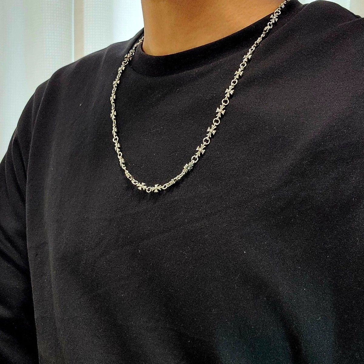 Silver 925 cross chain necklace 60cm Mint