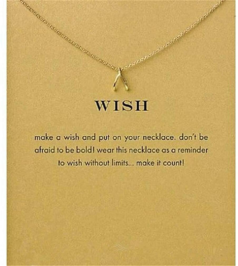Necklace with Message Card Gift Gold Plated Pendant Choker Jewelry