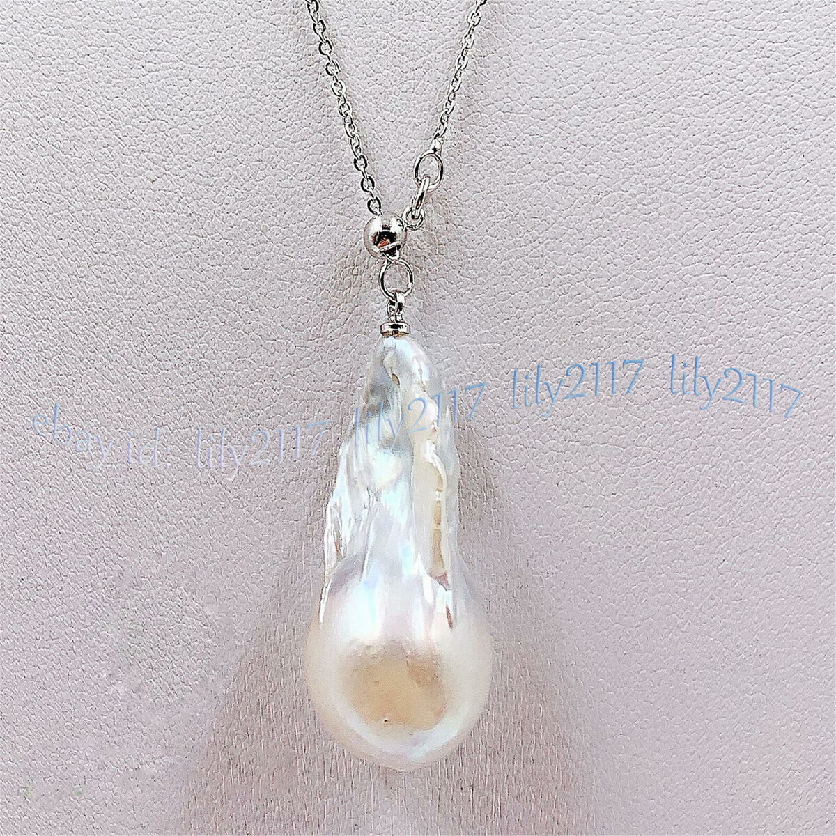 17-30mm Real Natural White Freshwater Reborn Baroque Pearl Pendant Necklace 18”