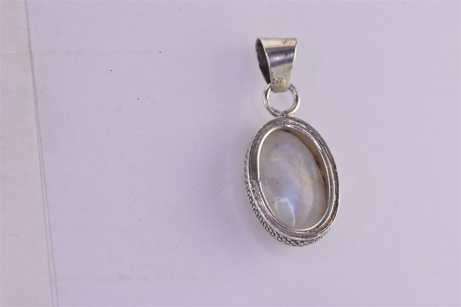Sterling Silver 27mm x 19mm Oval Moonstone Statement 925 Pendant