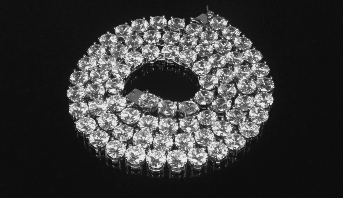 8mm MASSIVE XXL Tennis Chain Necklace 152ct Lab Simulated VVS Diamonds HEAVY !