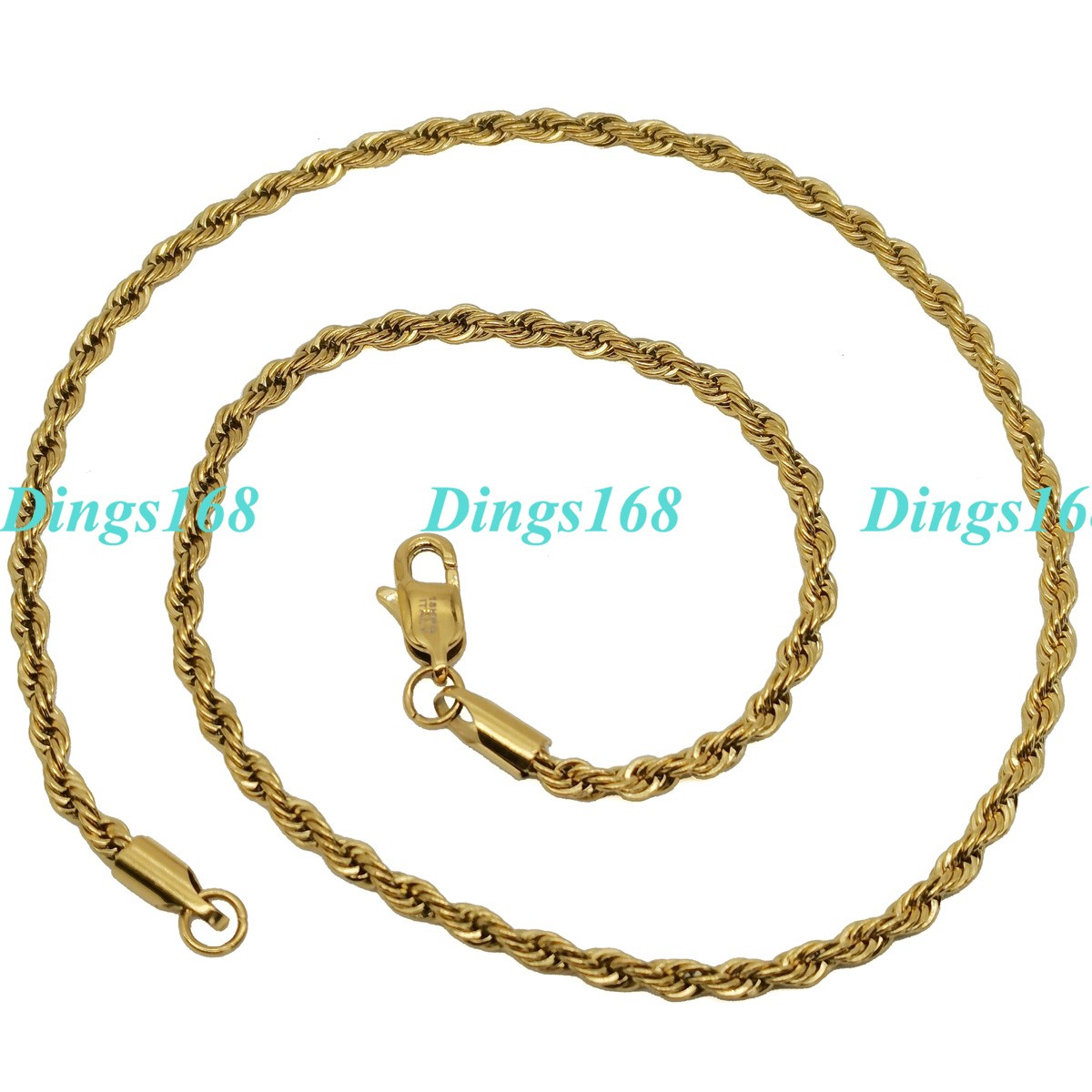 Real 18K Yellow Gold Filled Hypo-allergenic 28inch 4mm Wide Rope Chain Necklace