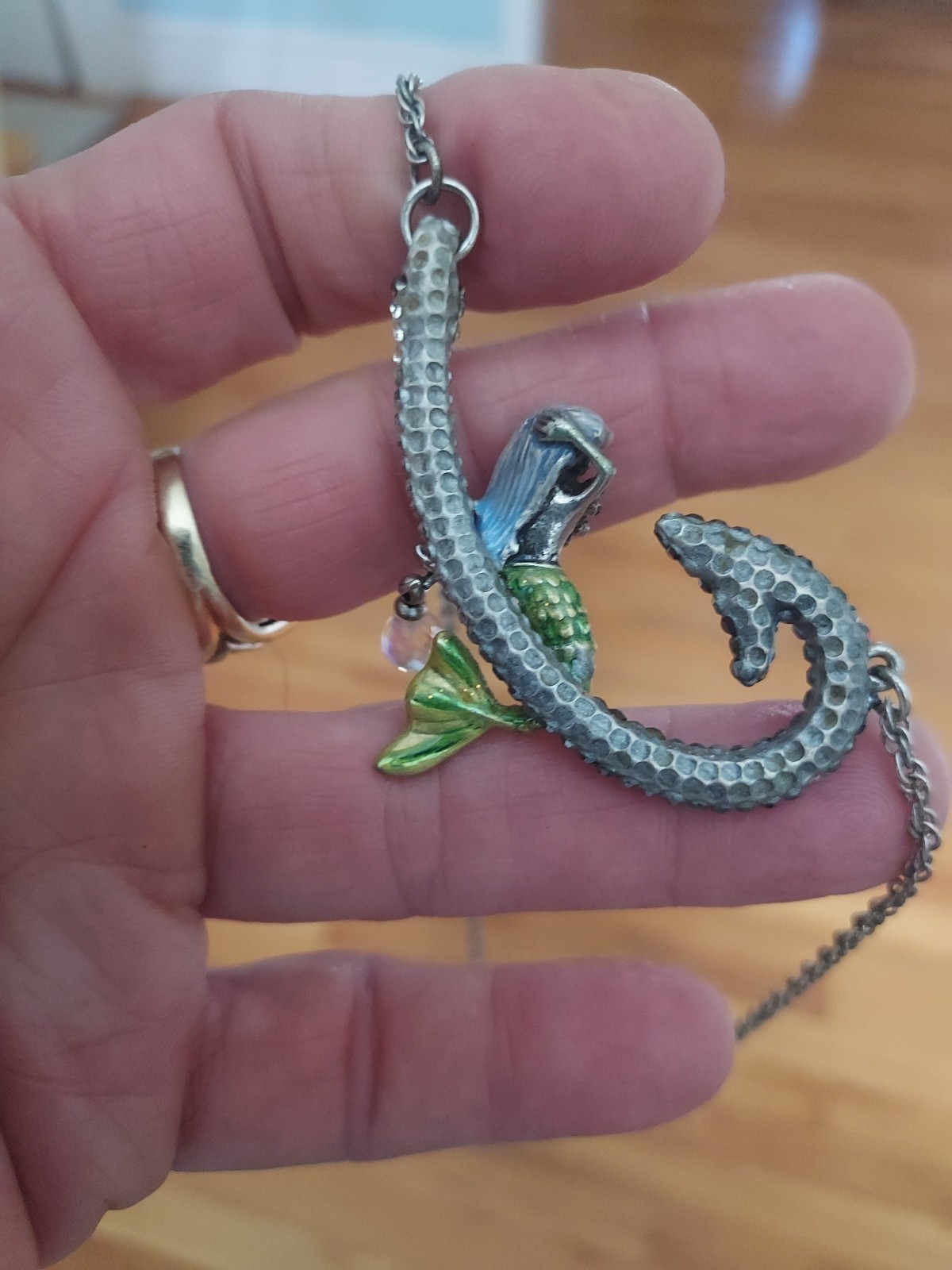 Kirks Folly Mermaid On Hook Necklace 16-20 in