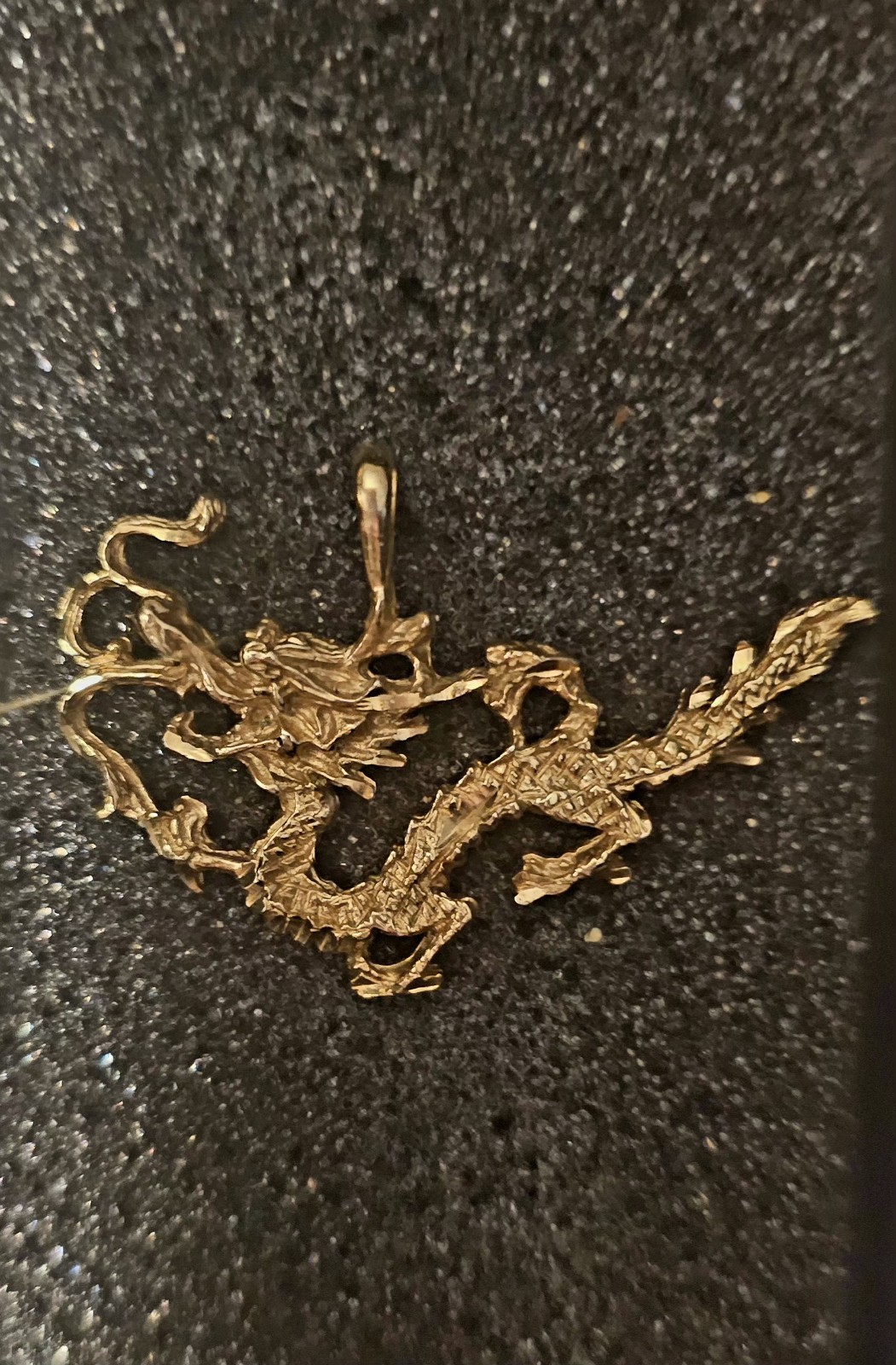 Gold Tone Metal Dragon Charm Pendant, Asymmetrical, No Stone, Animals Theme