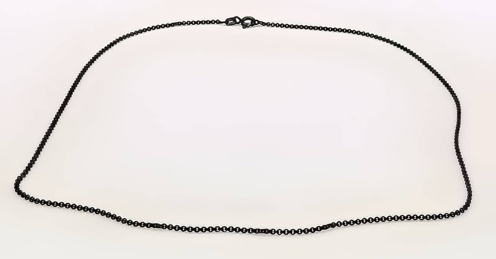 Black Rhodium Plated 020 – 1.8mm Rolo Chain 925 Solid Sterling Silver