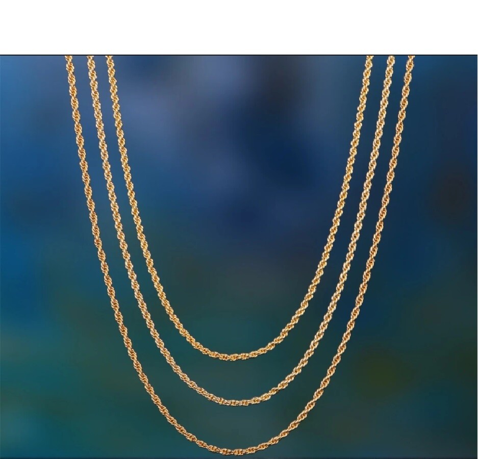 Men&Womens Genuine 18K Gold Filled 1.7mm Thin 16~32″ Italian Rope Chain Necklace