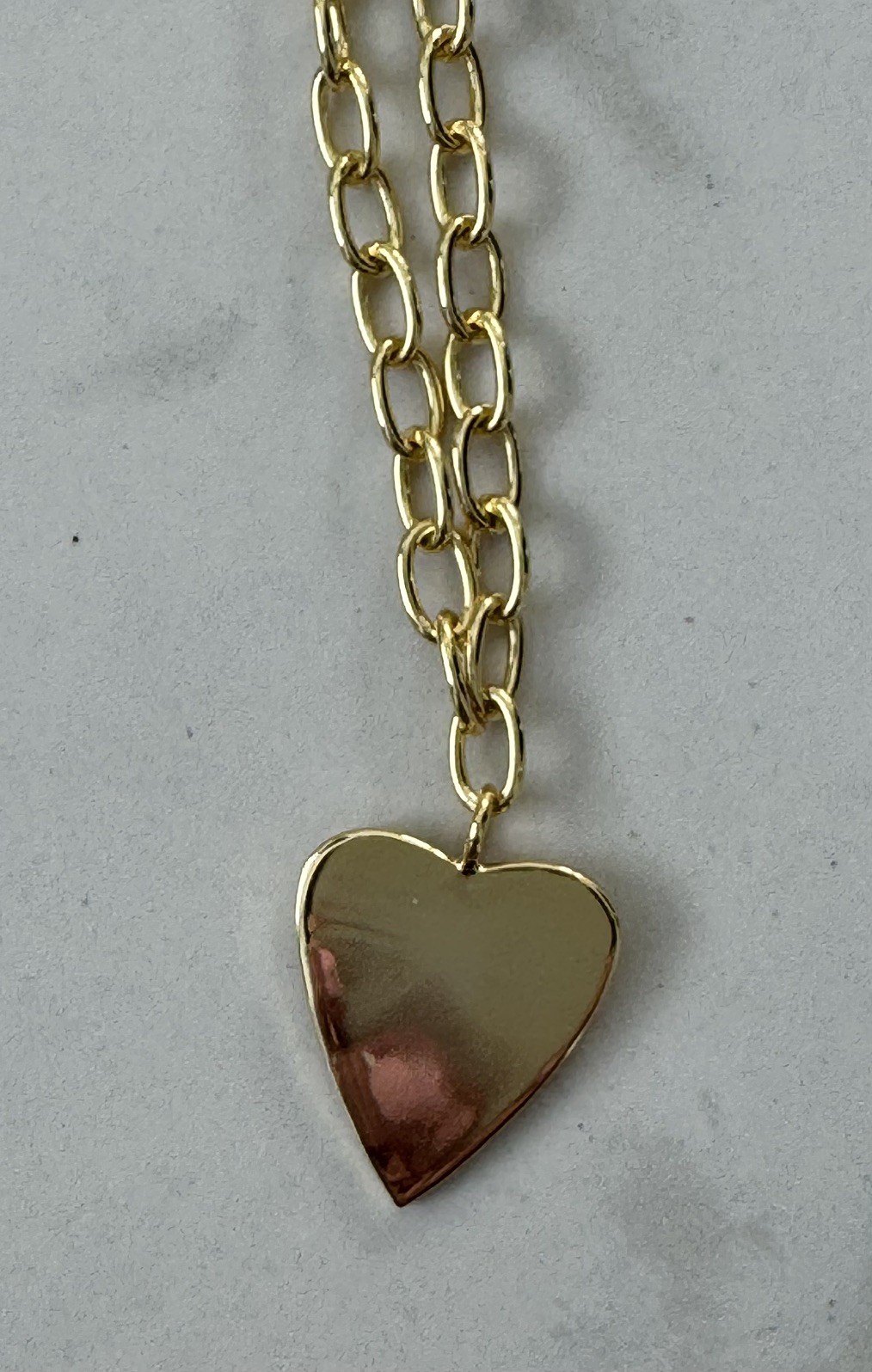 Uncommon James Gold Tone 14″ Heart Big Love Necklace 2″ Extender Modern NWT!