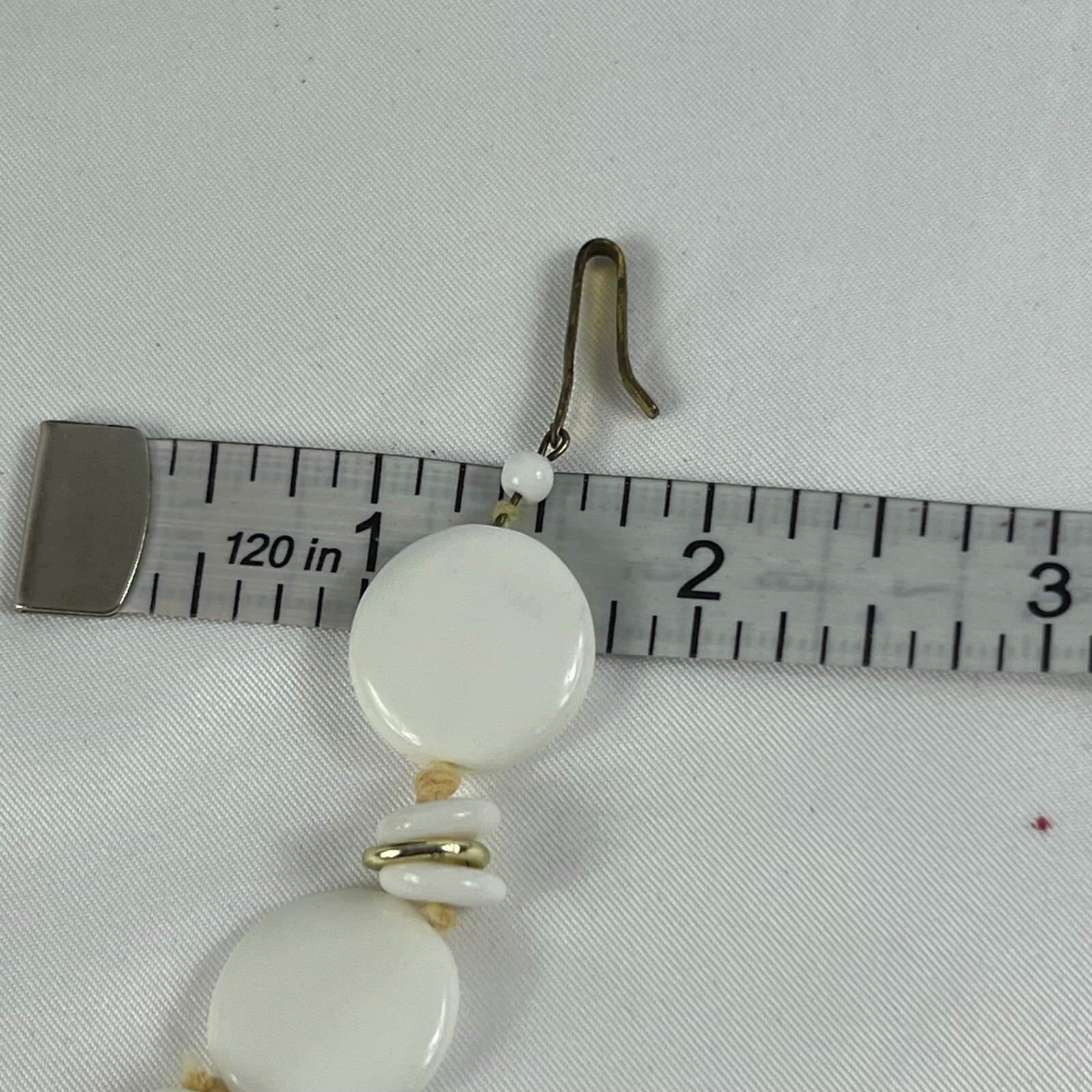 Milk Glass Necklace Round Bead Choker WWII West Germany 12 Inch Vintage