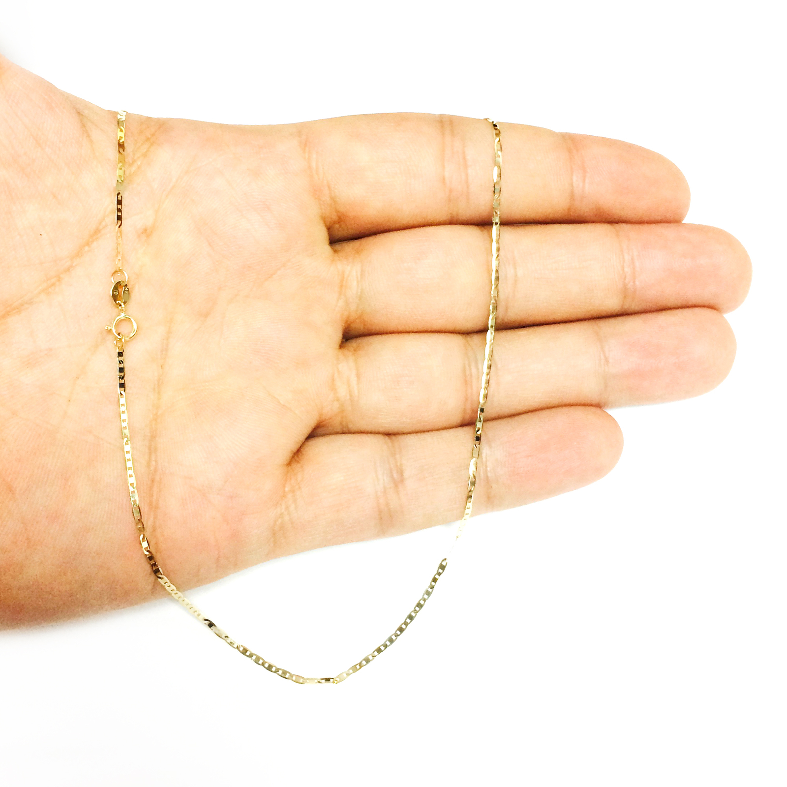 14K Yellow Gold Mariner Link Chain, Width 1.2mm