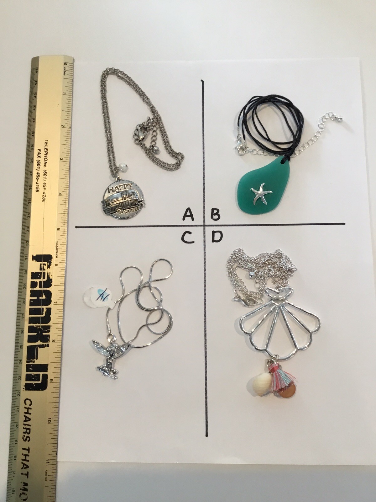 Necklace Womens Fashion Jewelry Coastal Beach Vibe Teen Costume Lot Of 4