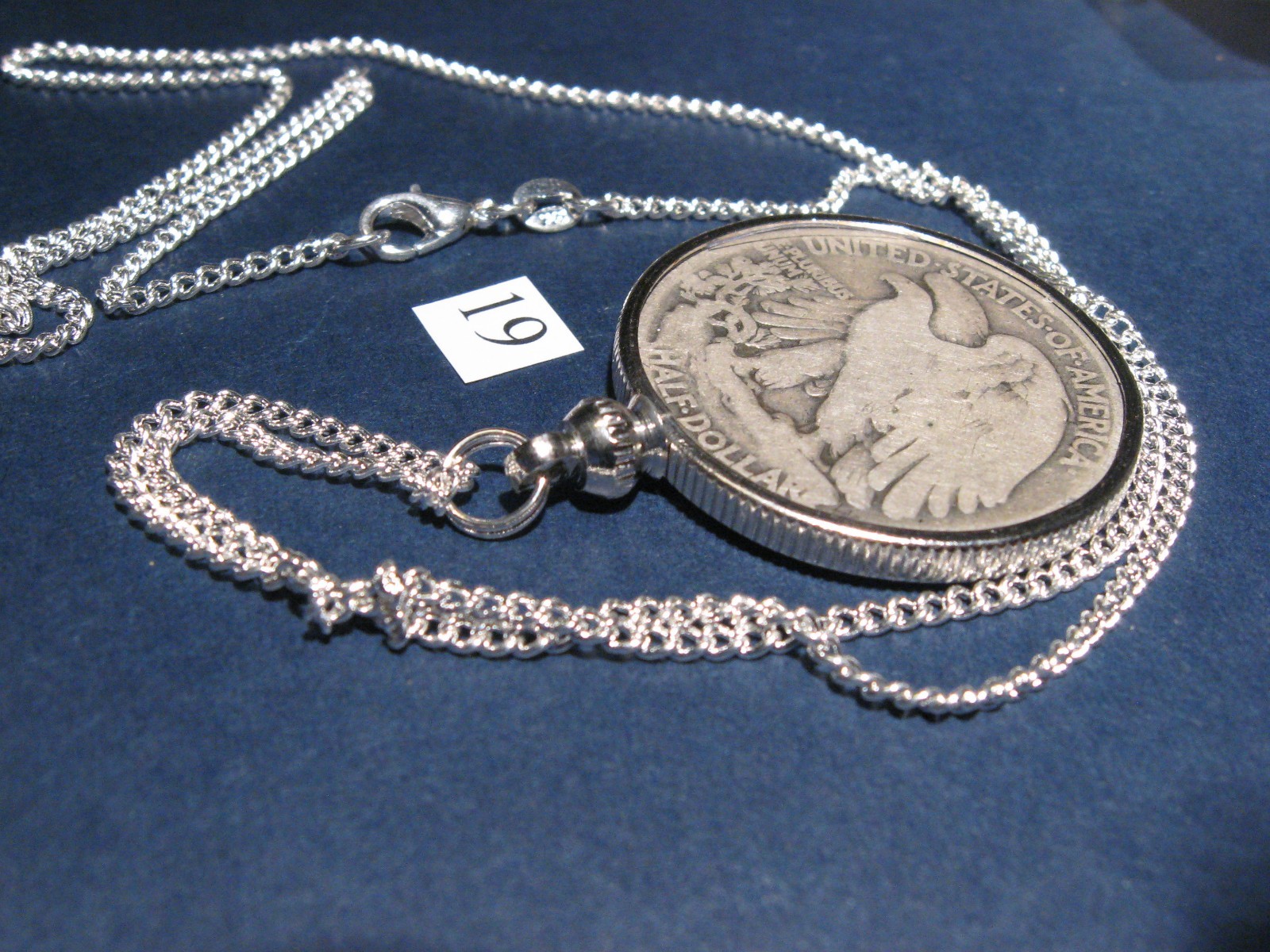 Necklace pendant ~ 1919 Lady Liberty Silver Half Dollar ~Women’s Suffrage