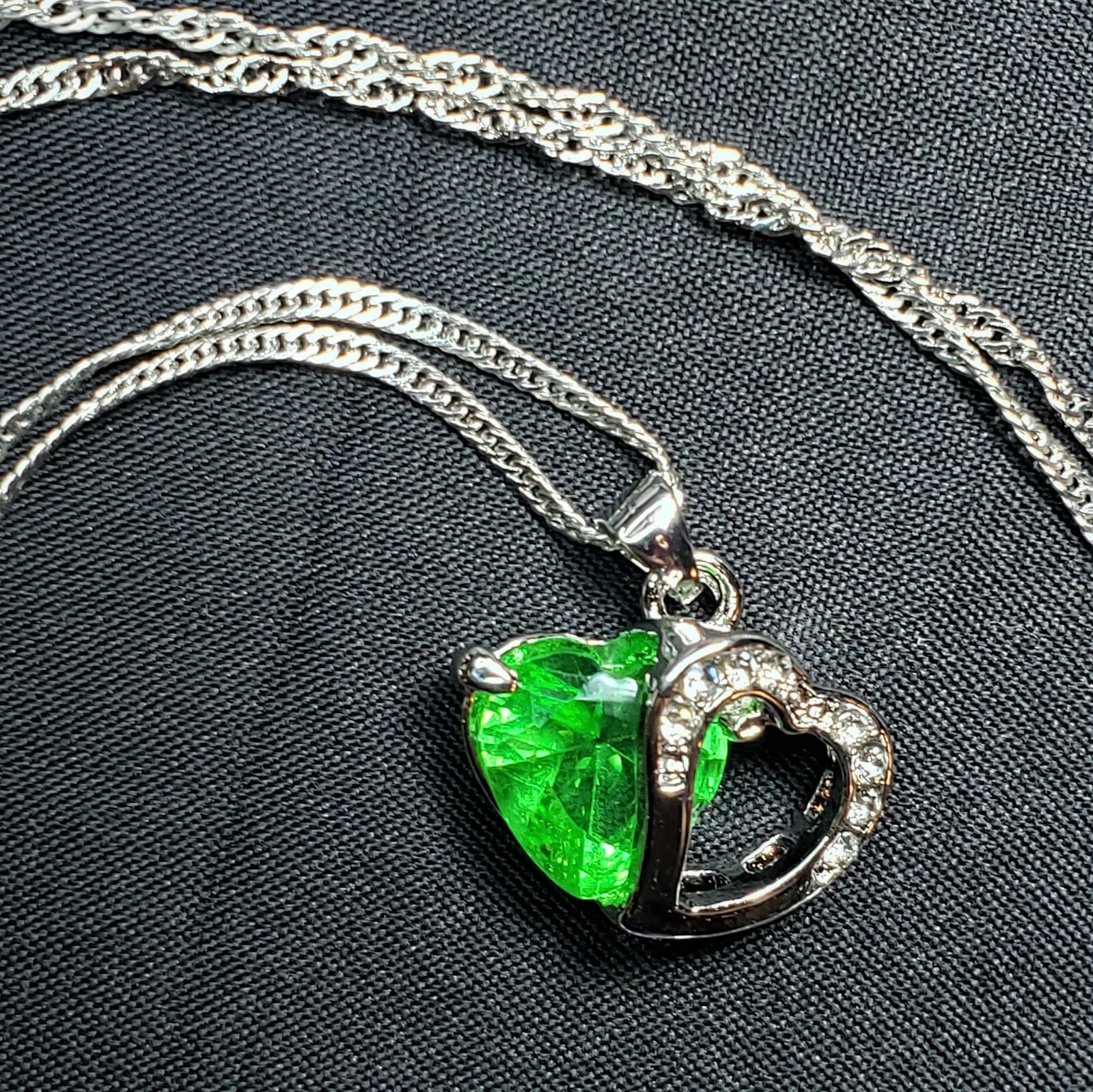 Valentine’s Day / Birthday Gift Necklace Green Heart Shaped