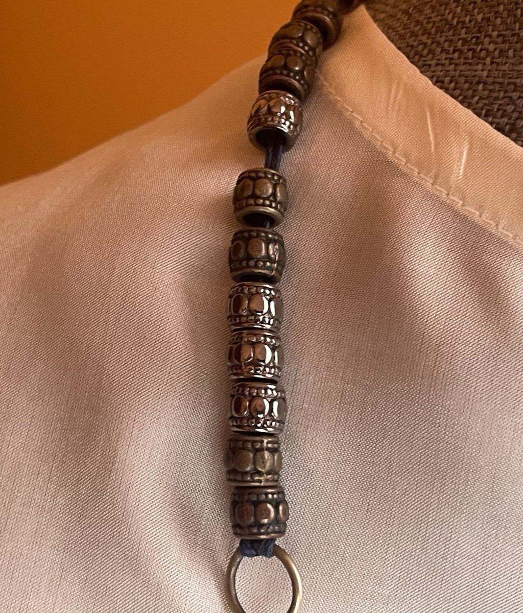 Multicolor Brass Semi Precious stones Inlay Work Nepal Bead Necklace 18” Length