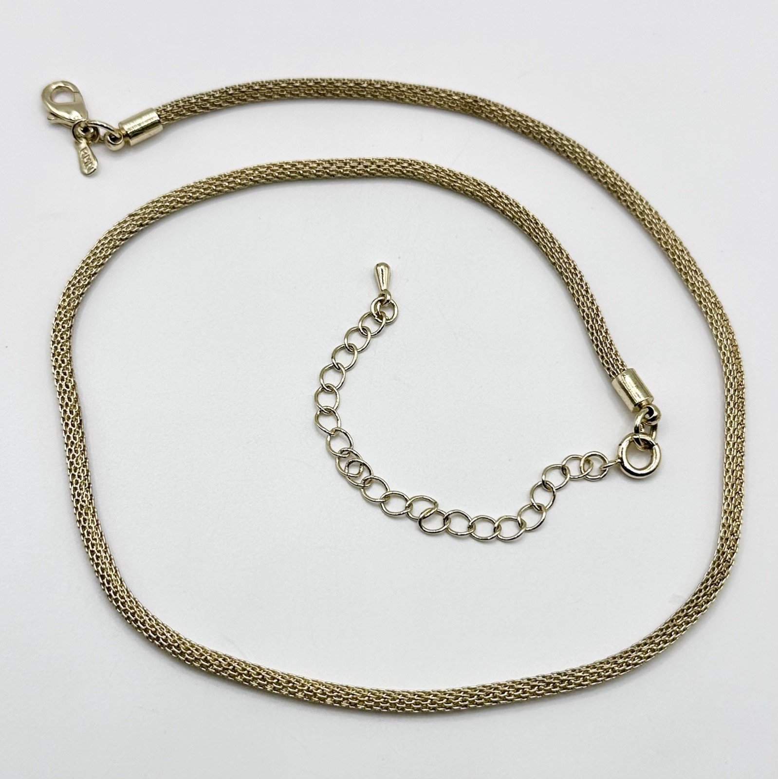 Vintage Gold Tone Mesh Chain Necklace Signed RMN Roman 18-22”