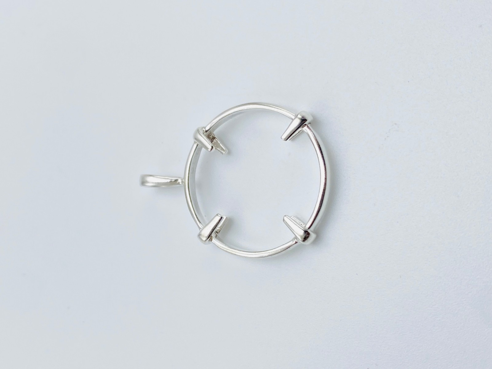 925 Solid Sterling Silver Round Pendant Blank Bezel Holder Coin Handmade