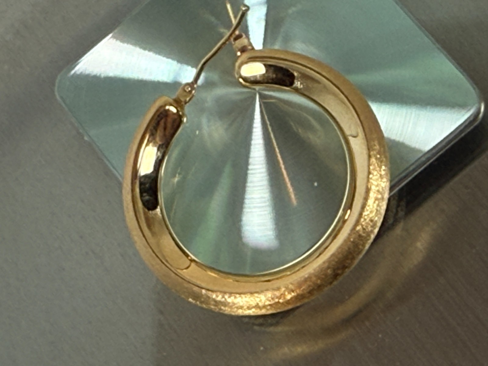 VOGA Collection 18K Gold Electroform Choice of Finish Hoop Earrings – SATIN 1″