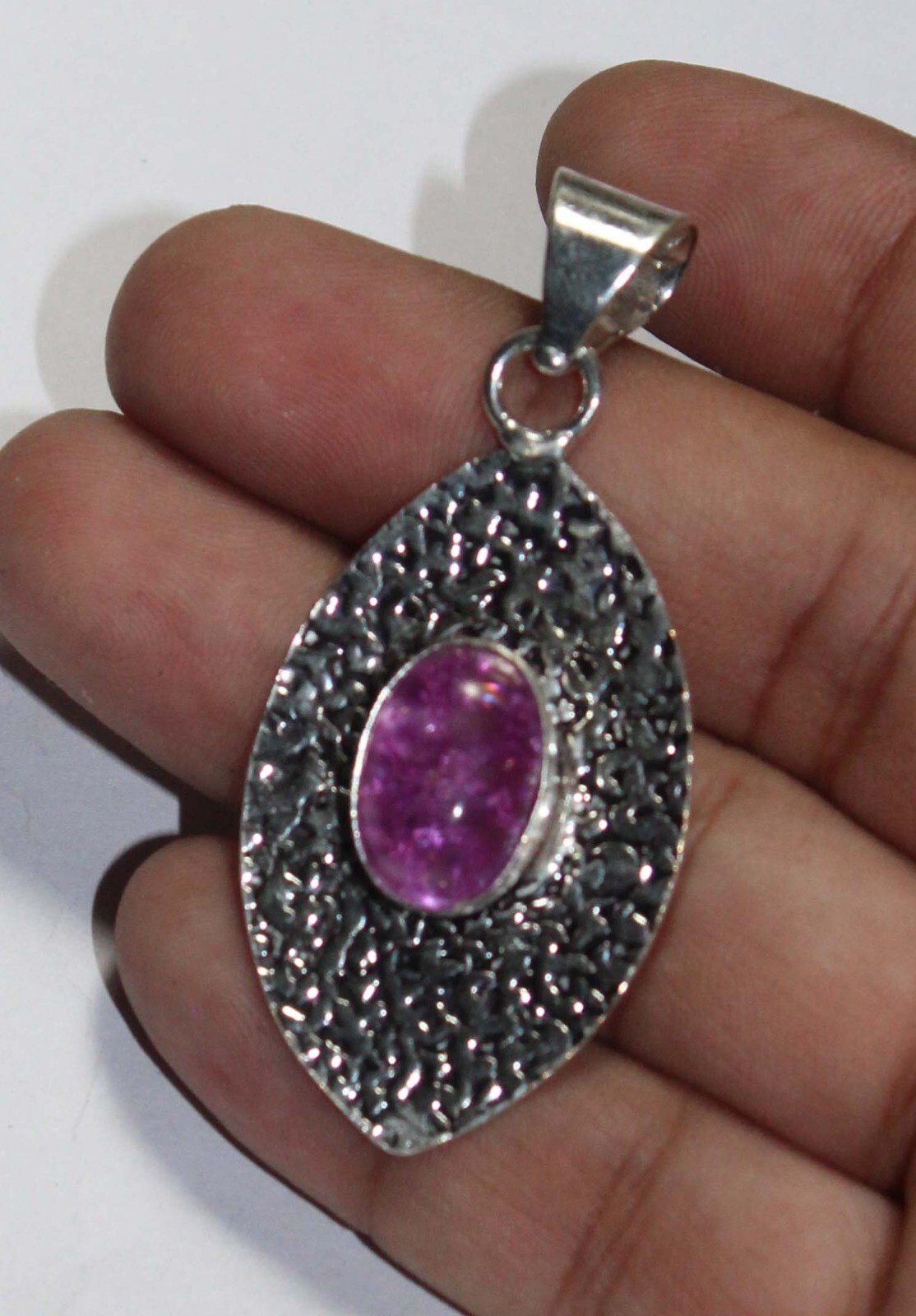 Amethyst Oval Shape Gemstone Handmade Pendant Jewelry Pendant Size 1.5 inches