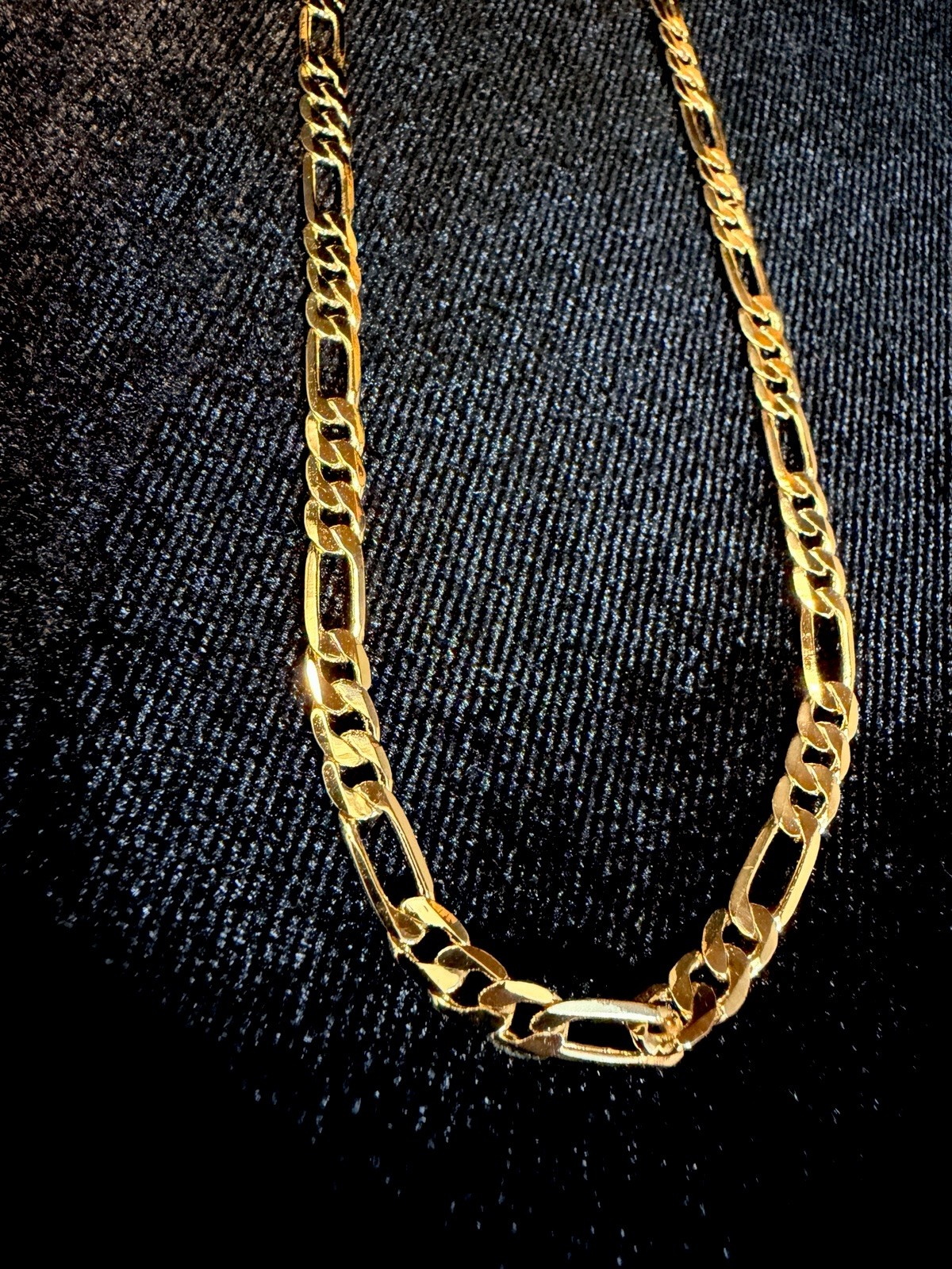 Italy 750 Gold stamped Figaro Link 20in 4MM Chain Necklace 18k gold filled