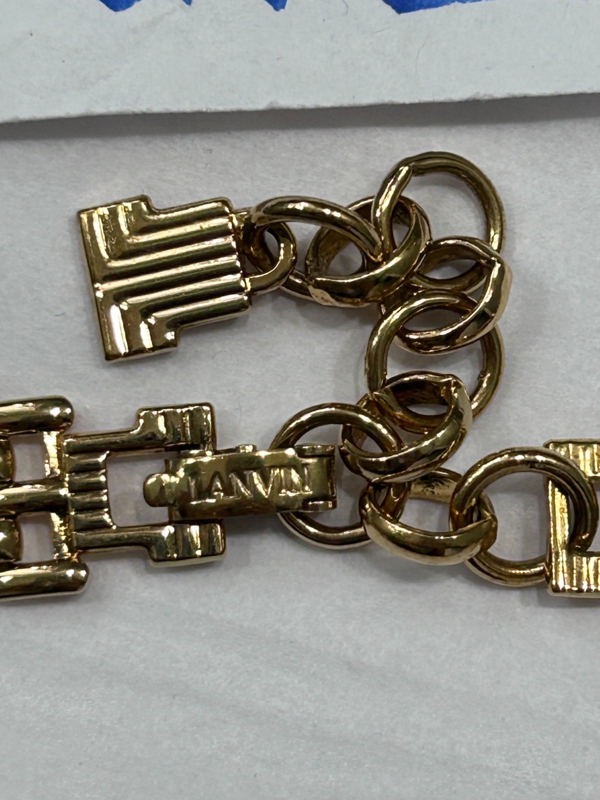 Vintage LANVIN Germany Silver Gold Couture Chain Collar Necklace