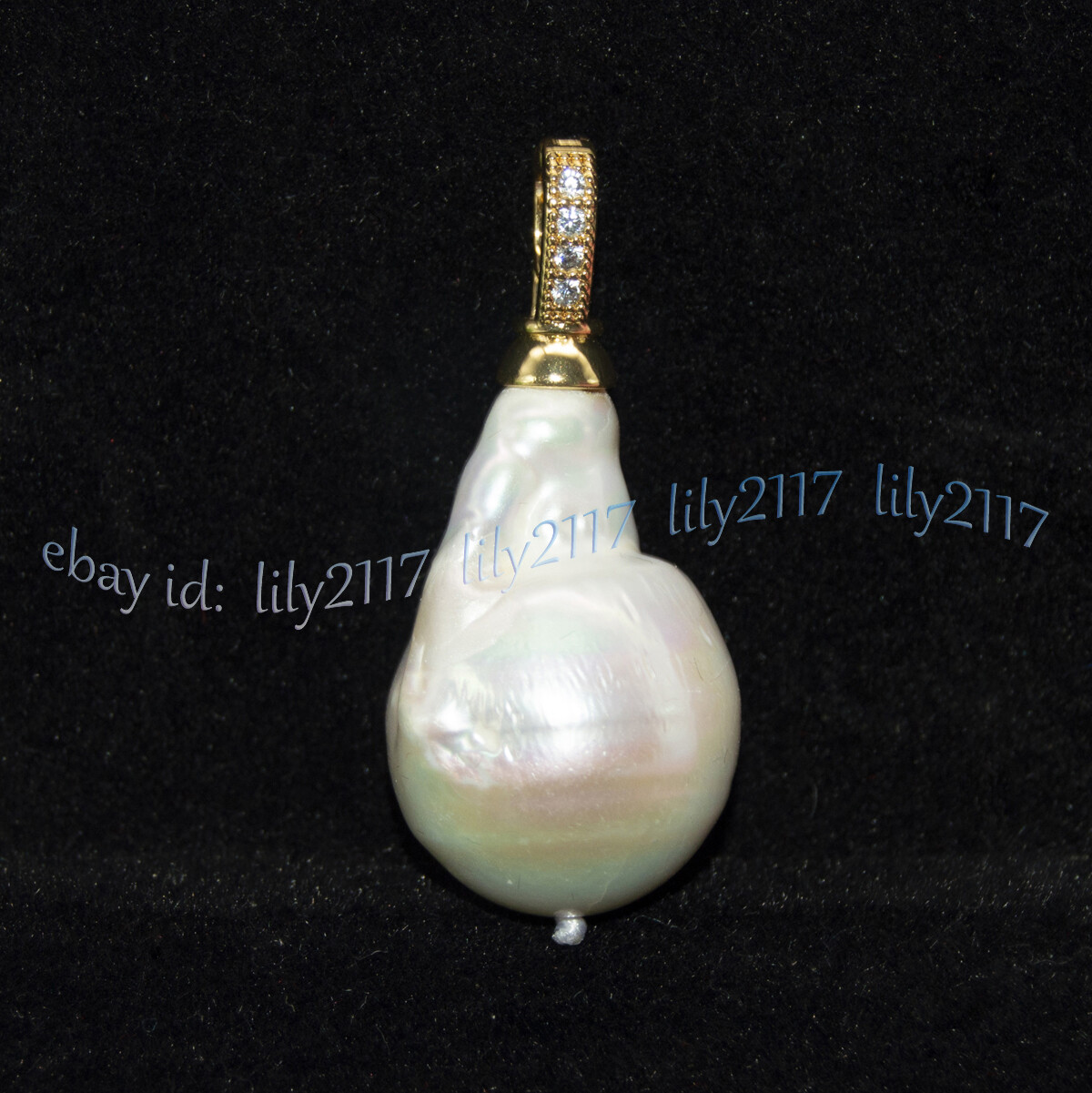 19-30mm Real Natural White Keshi Baroque Pearl Pendant