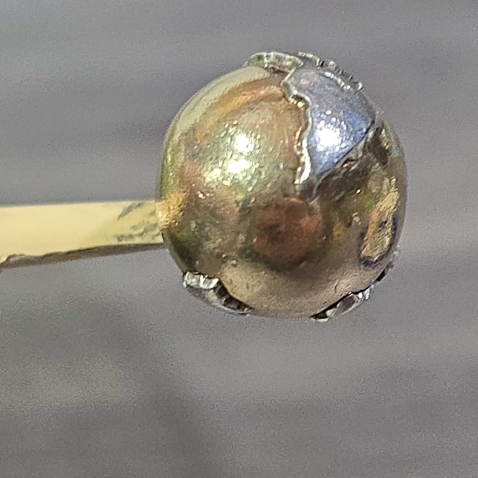 MEXICO 925 Sterling Silver – Vintage 2 Tone Globe Harmony Ball Pendant