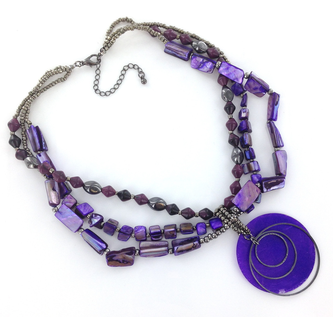A.N.A Purple Shell Necklace