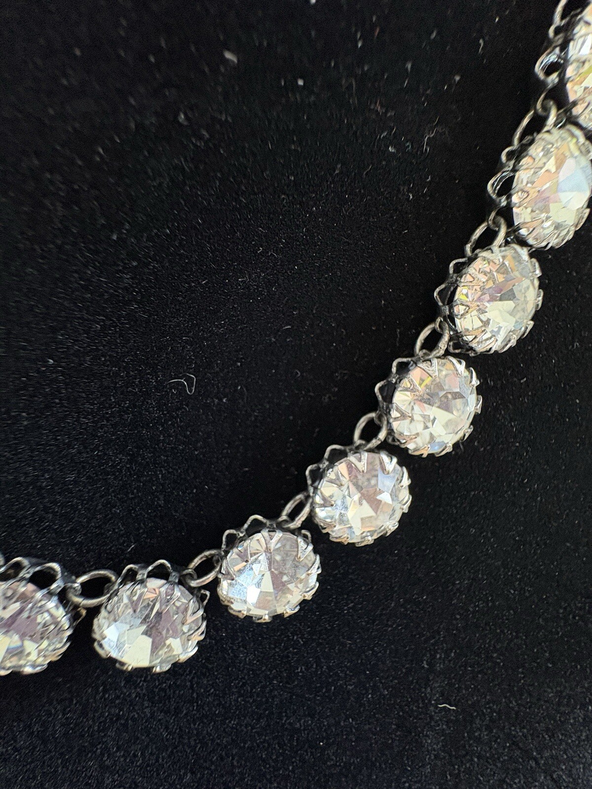 Rare Stella & Dot Necklace 12 mm Crystal Rhinestone Regency Statement 18-19”