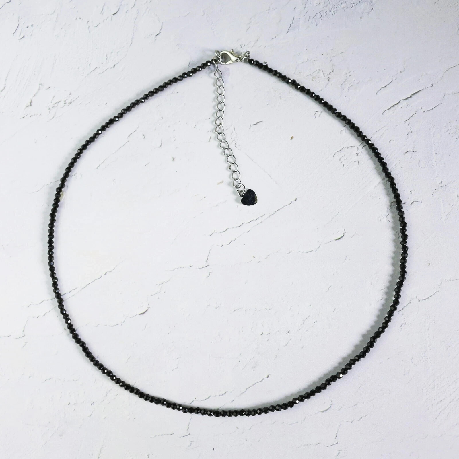 Natural Black Obsidian Choker 2mm Crystal Gemstone Beads Dainty Choker Necklace