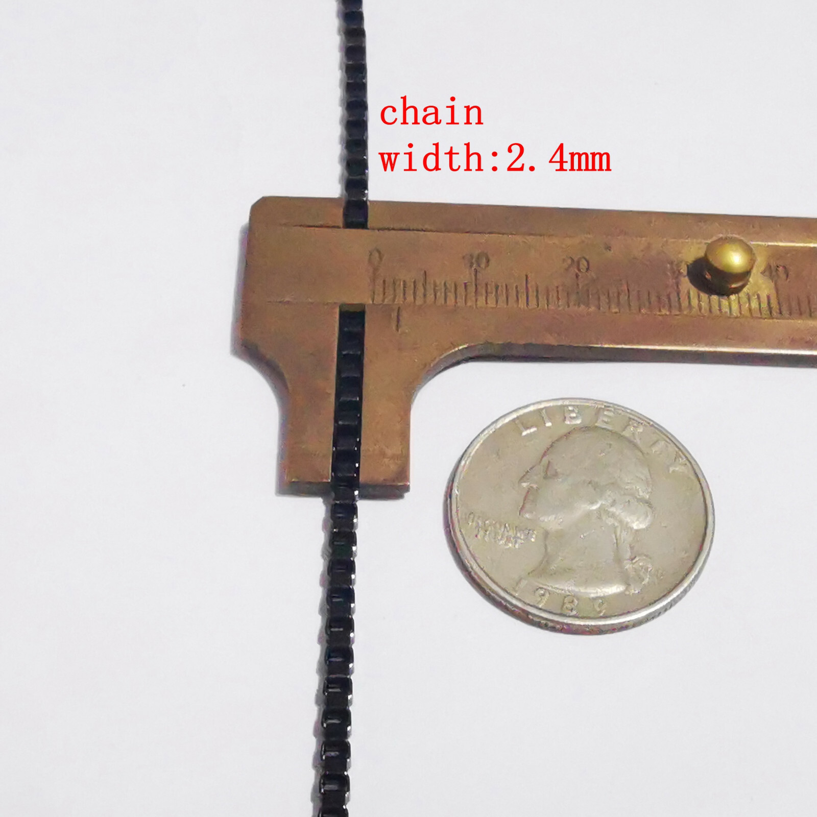 In bulk Venetian/Box chain 2.0mm/2.4mm stainless steel black box chain 3m 5m 10m