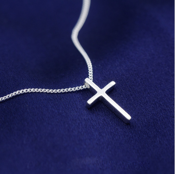 Stainless Steel Cross Plain & Simple Pendant Adjustable Necklace For Men Women