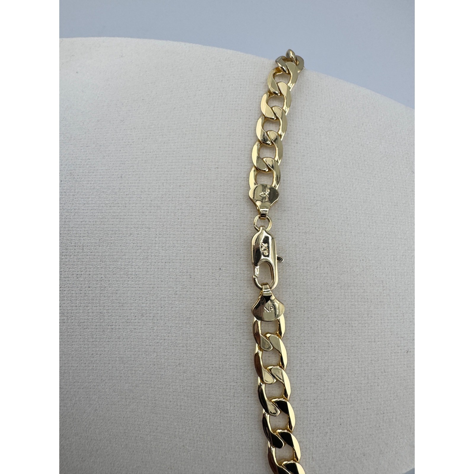 14k Laminated Gold Tone Curb Link Chain Necklace 24 Inch 8mm XP Lobster Clasp