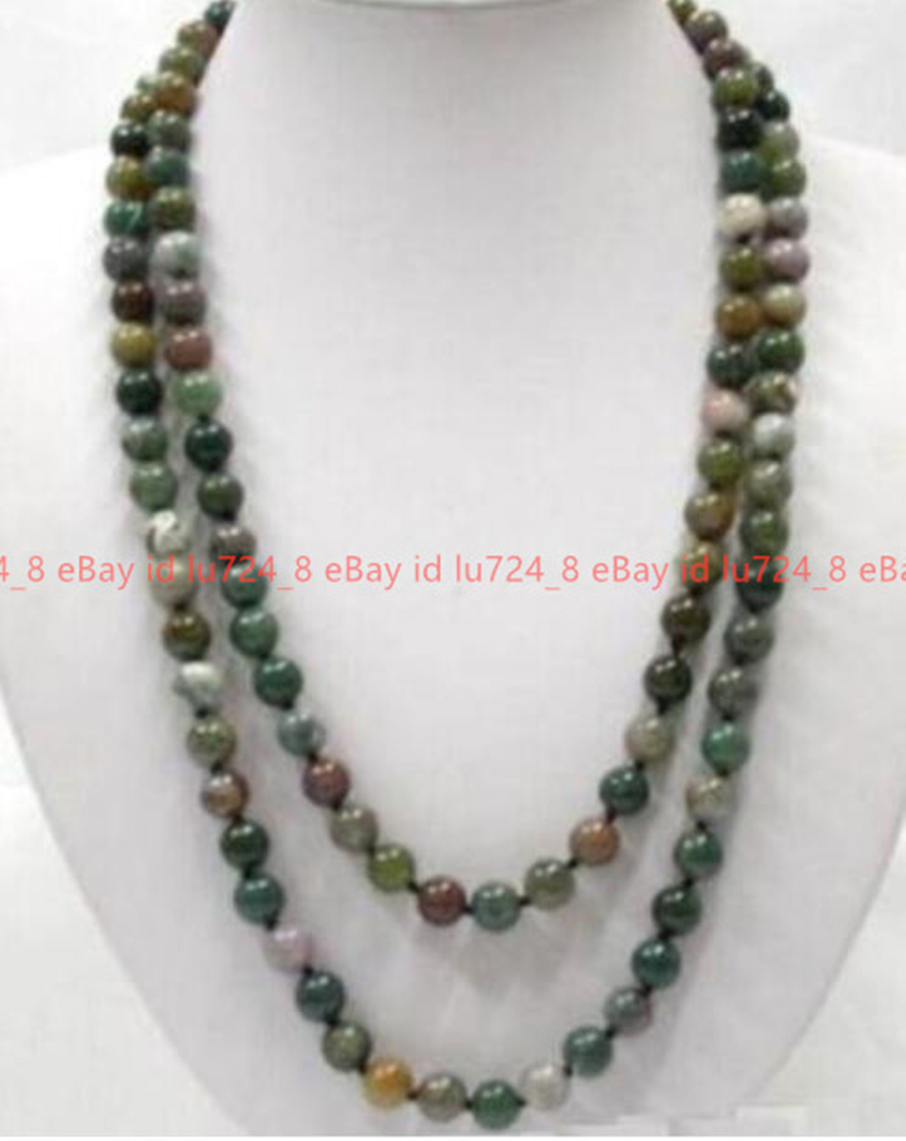 AAA Natural 8mm India Multicolor Agate Gemstone Round Beads Necklace 24-100″