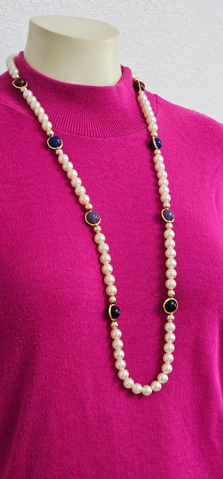Two long pearl necklaces one Chicos and one unbranded in Excellent condition