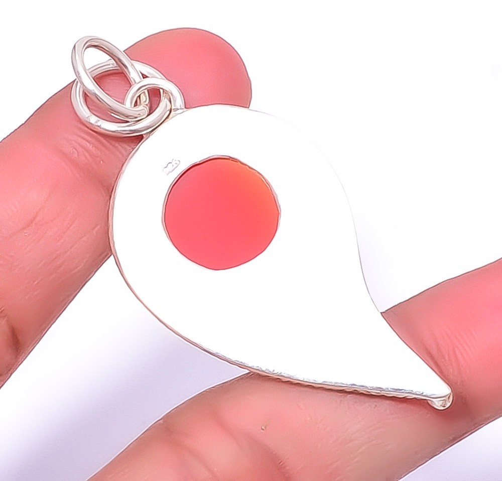 Carnelian – Brazil 925 Silver Plated Bali Pendant 2.03″ P1453-18