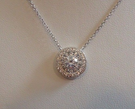 STERLING SILVER ROUND DESIGNERS NECKLACE &EARRING SET 3 CT LAB CREATED DIAMONDS