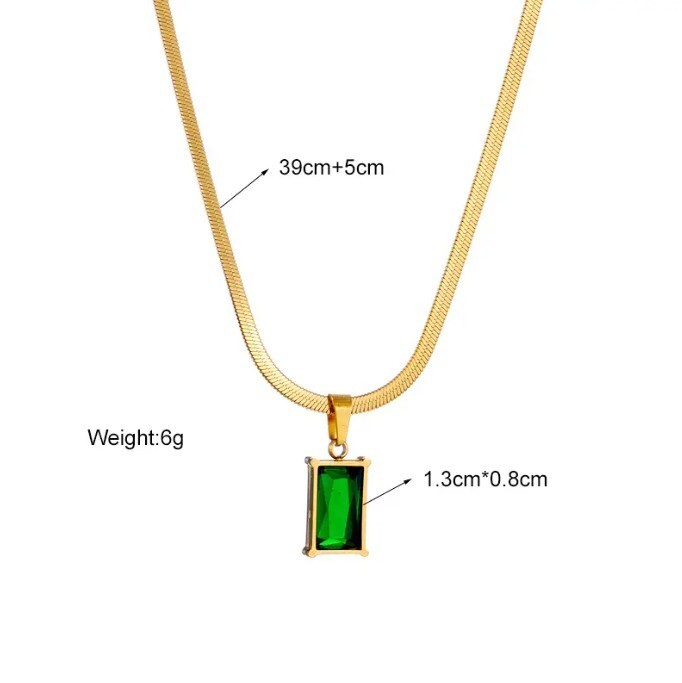 UK Women Vintage Emerald Jewelry Set Necklace Hoop Earrings Ladies Wedding Gift