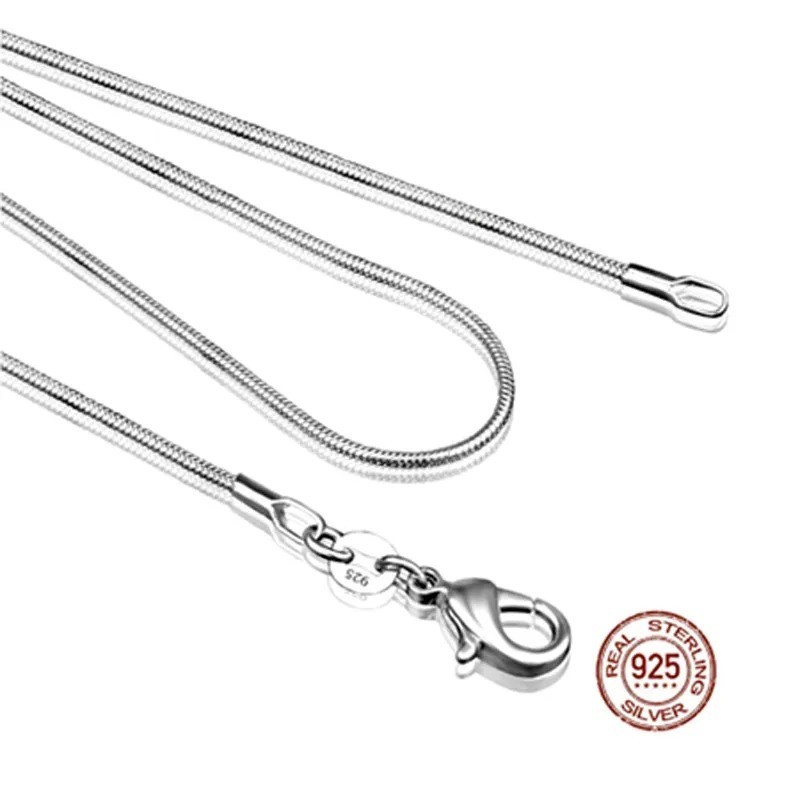 925 Sterling Silver Snake Chain Necklace High Quality For Men Women Jewelry