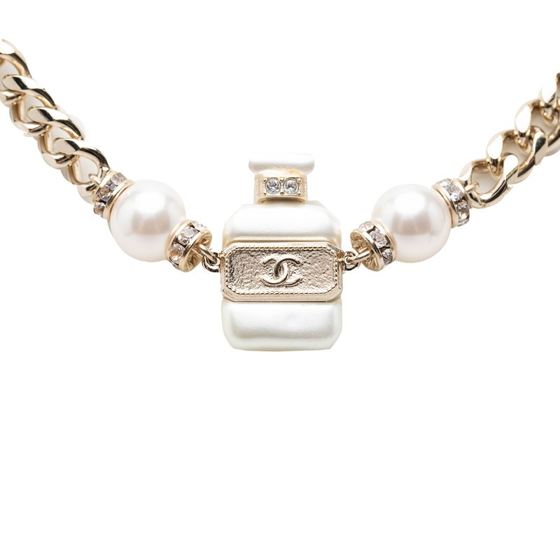 CHANEL COCO Mark No. 5 Perfume Bottle Chain Pendant Necklace A22S stamp 【U…